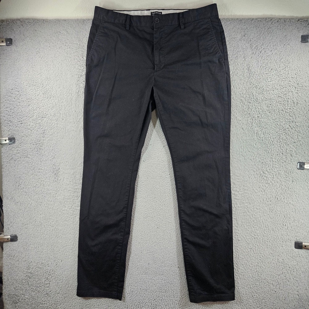 Frank And Oak Brunswick Slim Fit Chinos Mens 36x34 Black Organic Recycled Cotton